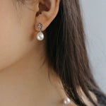 Simple Natural Pearl Stud Earrings Gembea jewelry