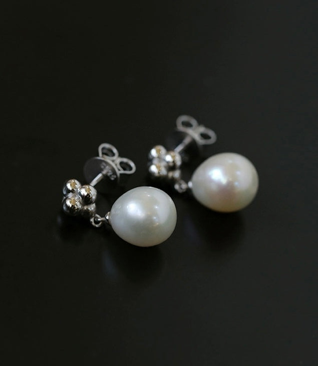 Simple Natural Pearl Stud Earrings Gembea jewelry
