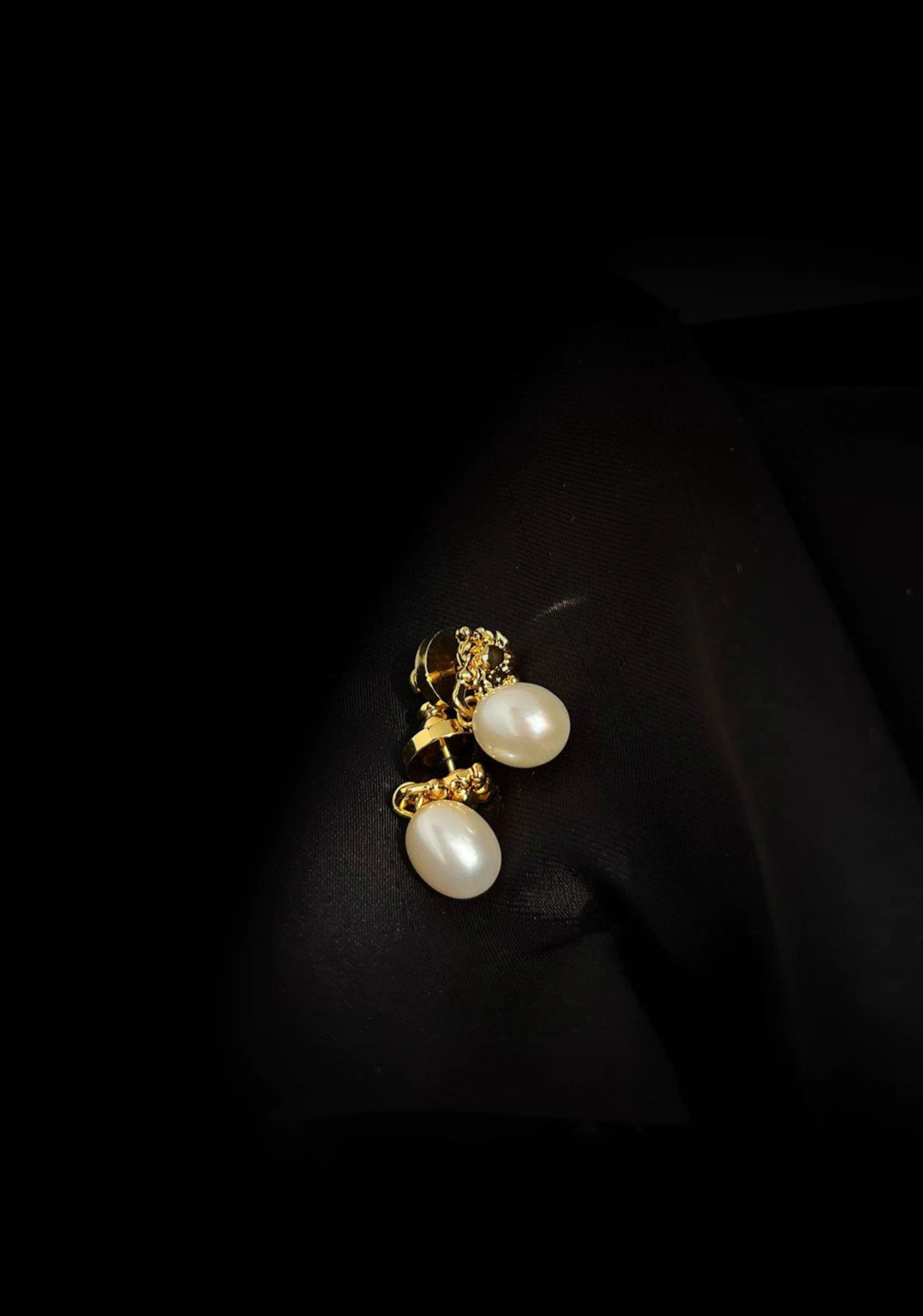 Simple Oval Real Pearl Drop Earrings gembea jewelry