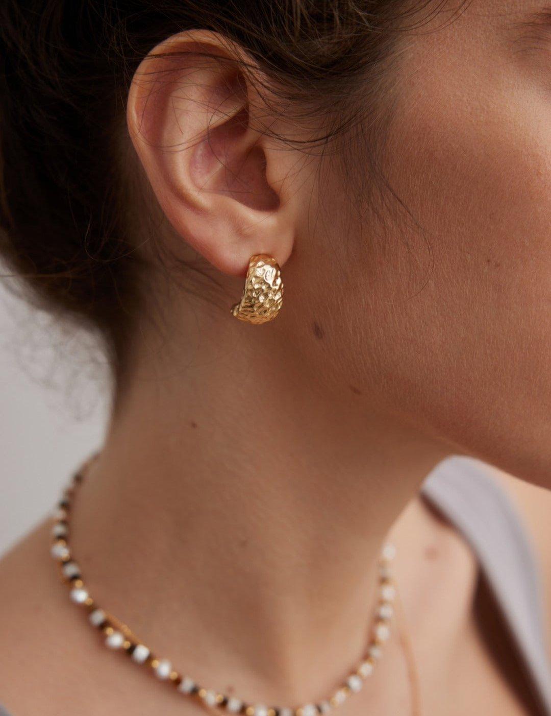 Simple Semi-Circle Sterling Silver Earrings - Gembea Jewelry