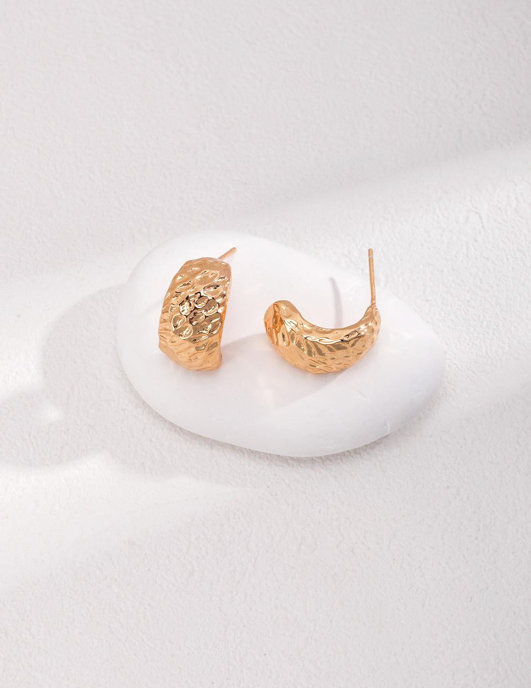 Simple Semi-Circle Sterling Silver Earrings - Gembea Jewelry