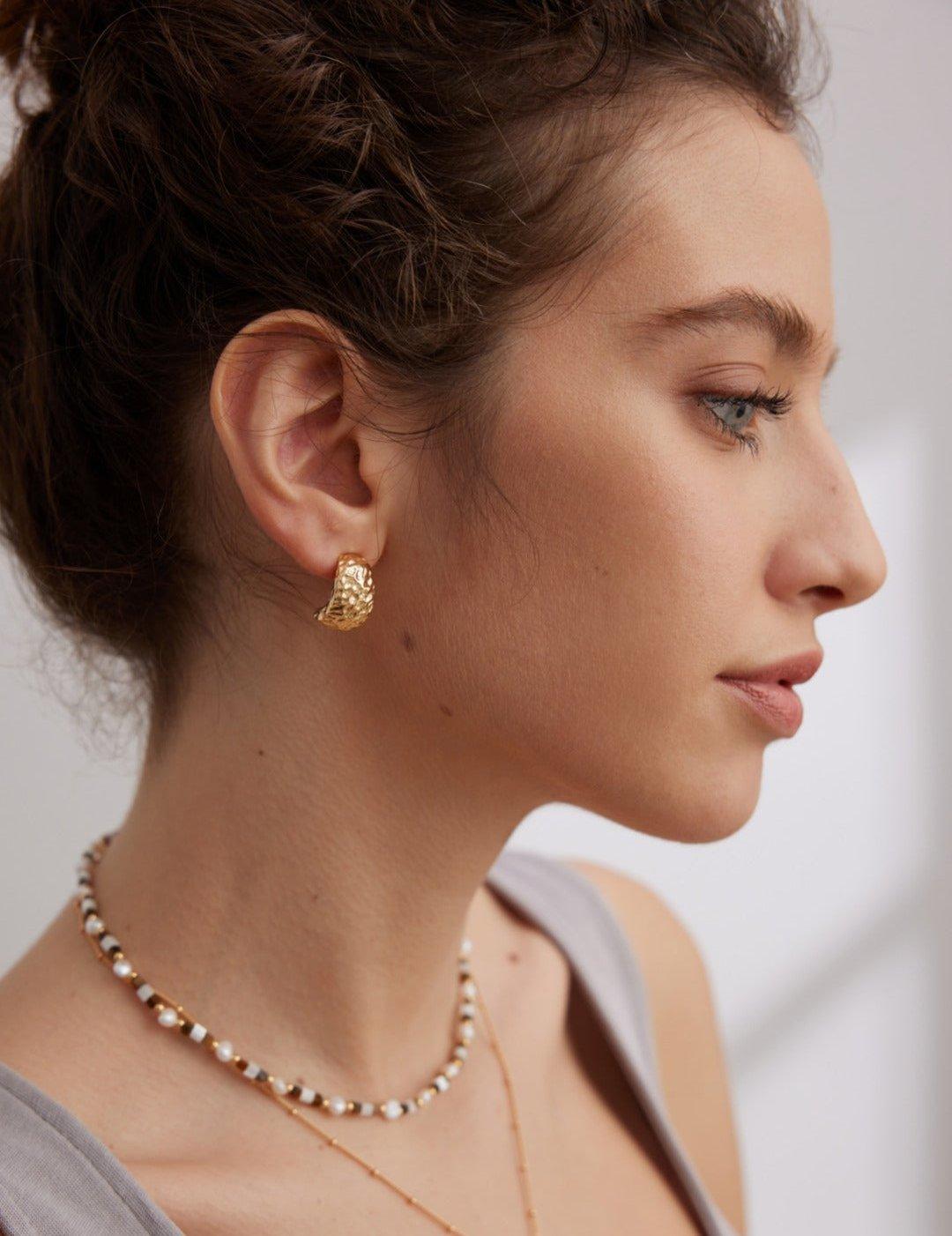 Simple Semi-Circle Sterling Silver Earrings - Gembea Jewelry