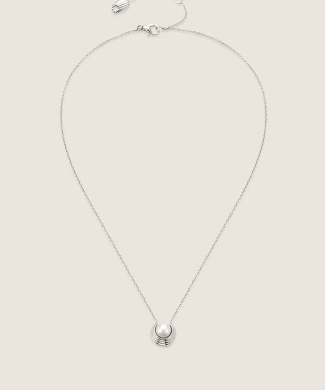 Simple Spiral Pearl Pendant Chain Necklace gembea jewelry