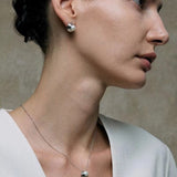 Simple Spiral Pearl Pendant Chain Necklace gembea jewelry