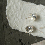 Simple Spiral Pearl Stud Earrings gembea jewelry