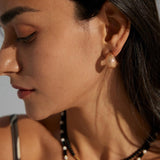 Simple Tinfoil Textured Half Hoop Earrings - Gembea Jewelry