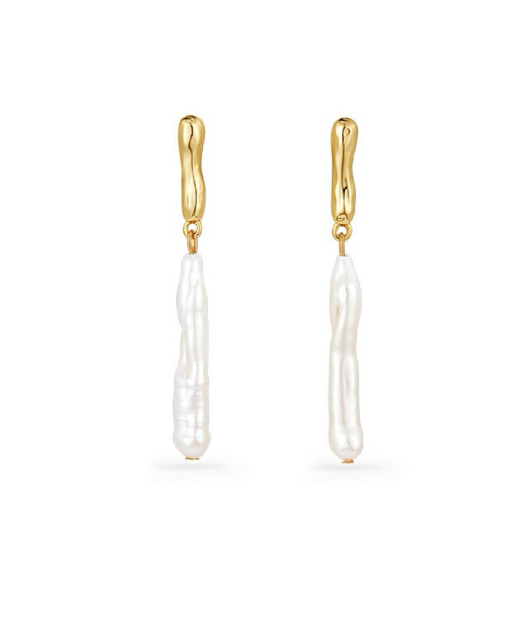 Simple Toothpick Baroque Pearl Drop Earrings gembea jewelry