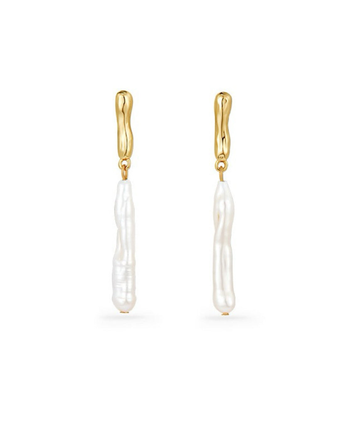 Simple Toothpick Baroque Pearl Drop Earrings gembea jewelry