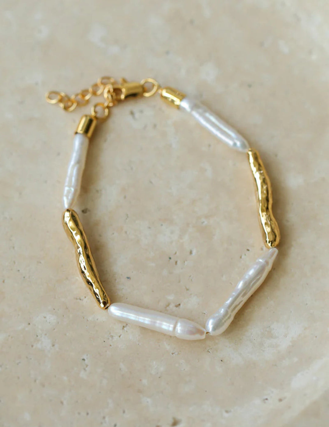 Simple Toothpick Real Baroque Pearl Bracelet gembea jewelry