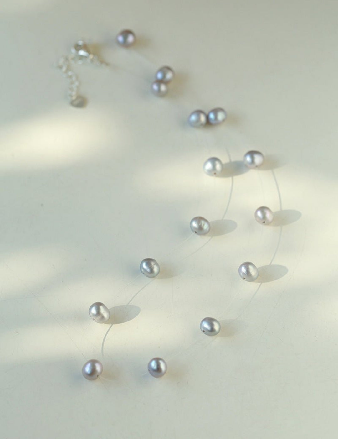 Single-layer Gray Freshwater Pearl Necklace Gembea jewelry