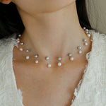 Single-layer Gray Freshwater Pearl Necklace Gembea jewelry