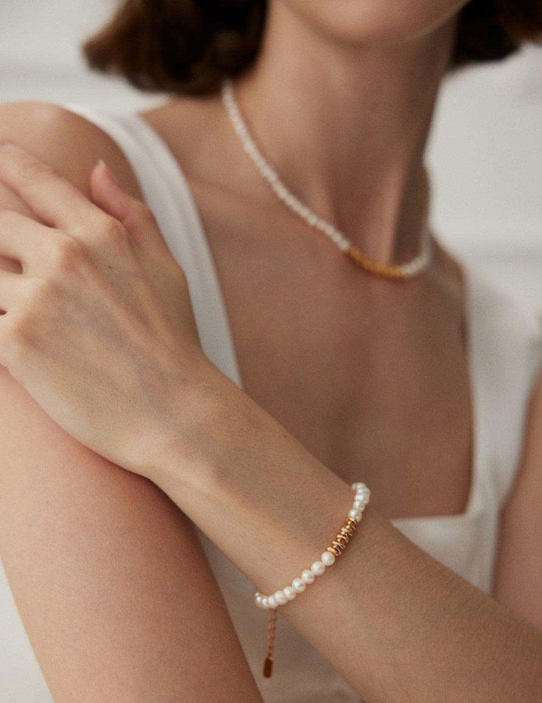 Small Gold Beans Freshwater Pearls Bracelets - Gembea Jewelry