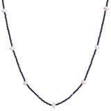 Small Petal Baroque Black Pointed Crystal Necklace gembea jewelry