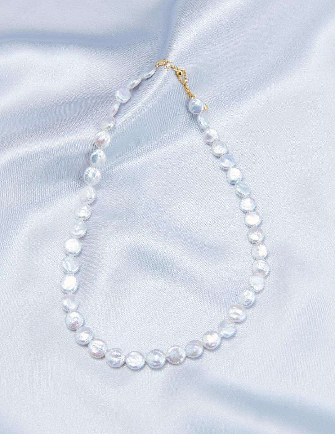 Small Round Baroque Beaded Necklace - Gembea Jewelry
