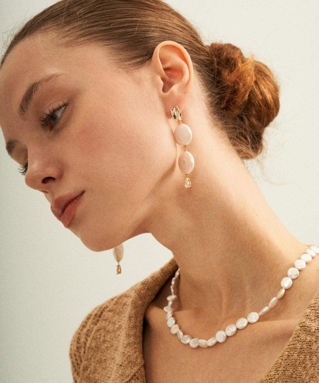 Small Round Baroque Beaded Necklace - Gembea Jewelry