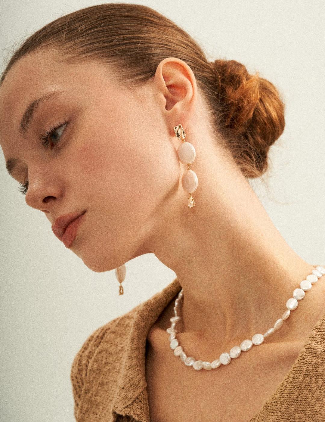 Small Round Baroque Beaded Necklace - Gembea Jewelry