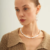Small Round Baroque Beaded Necklace - Gembea Jewelry
