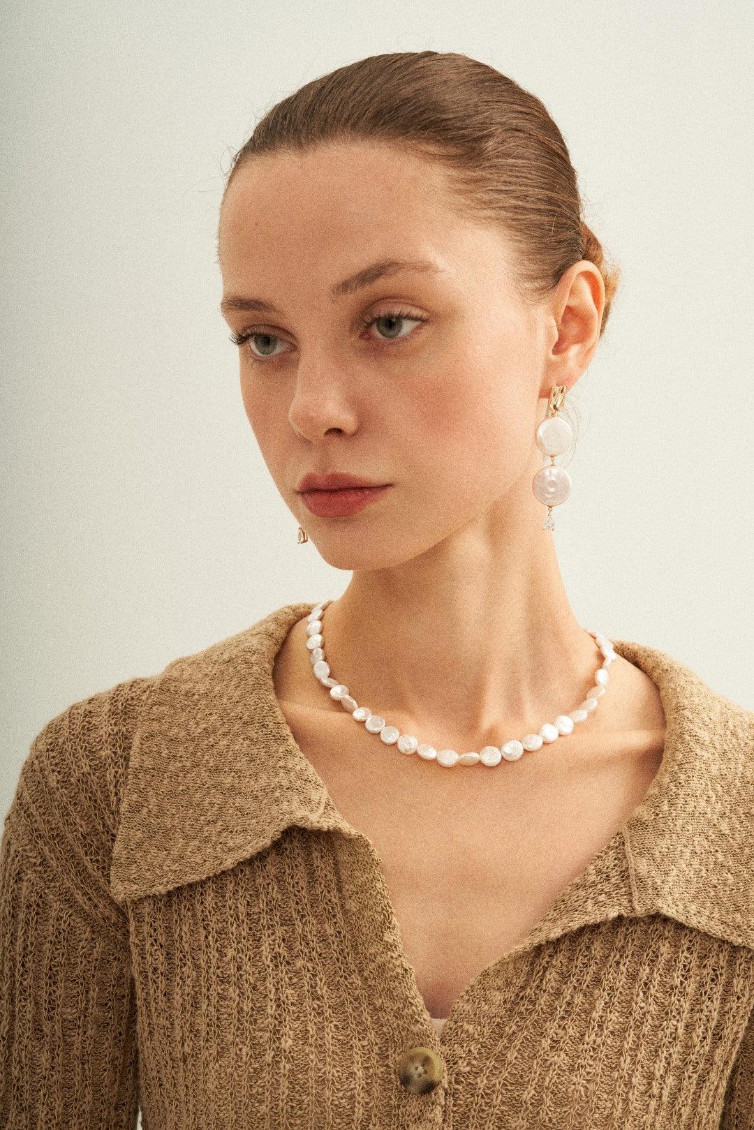 Small Round Baroque Beaded Necklace - Gembea Jewelry