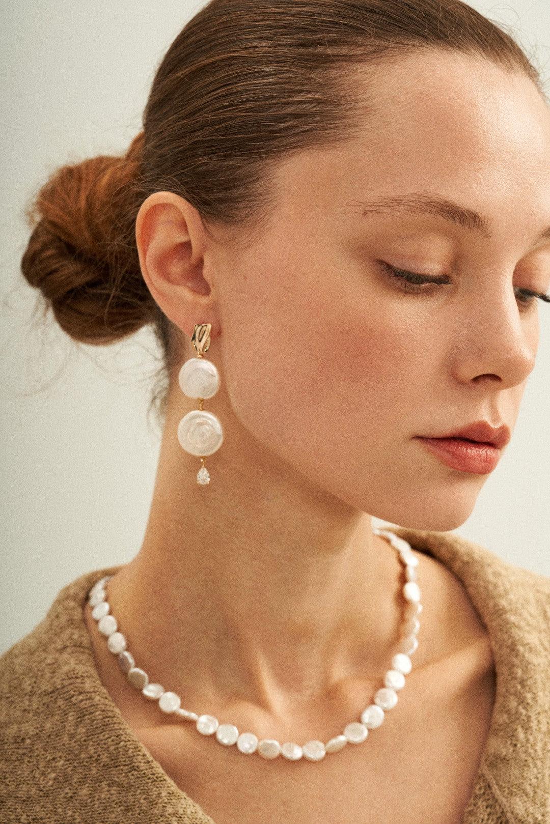 Small Round Baroque Beaded Necklace - Gembea Jewelry