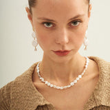 Small Round Baroque Beaded Necklace - Gembea Jewelry