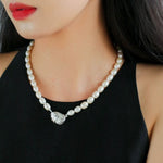 Spiral Metal Wind Stripe Pearl Drop Earrings gembea jewelry