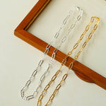 Square Cut Chain Choker Gold Silver Necklace gembea jewelry