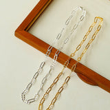 Square Cut Chain Choker Gold Silver Necklace gembea jewelry