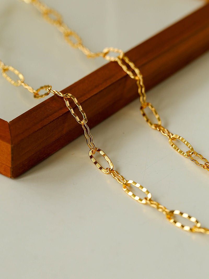 Square Cut Chain Choker Gold Silver Necklace gembea jewelry