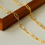 Square Cut Chain Choker Gold Silver Necklace gembea jewelry