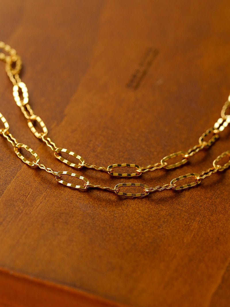Square Cut Chain Choker Gold Silver Necklace gembea jewelry