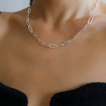 Square Cut Chain Choker Gold Silver Necklace gembea jewelry