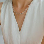 Square Cut Chain Choker Gold Silver Necklace gembea jewelry