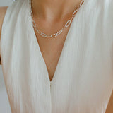 Square Cut Chain Choker Gold Silver Necklace gembea jewelry
