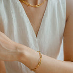 Square Cut Chain Choker Gold Silver Necklace gembea jewelry