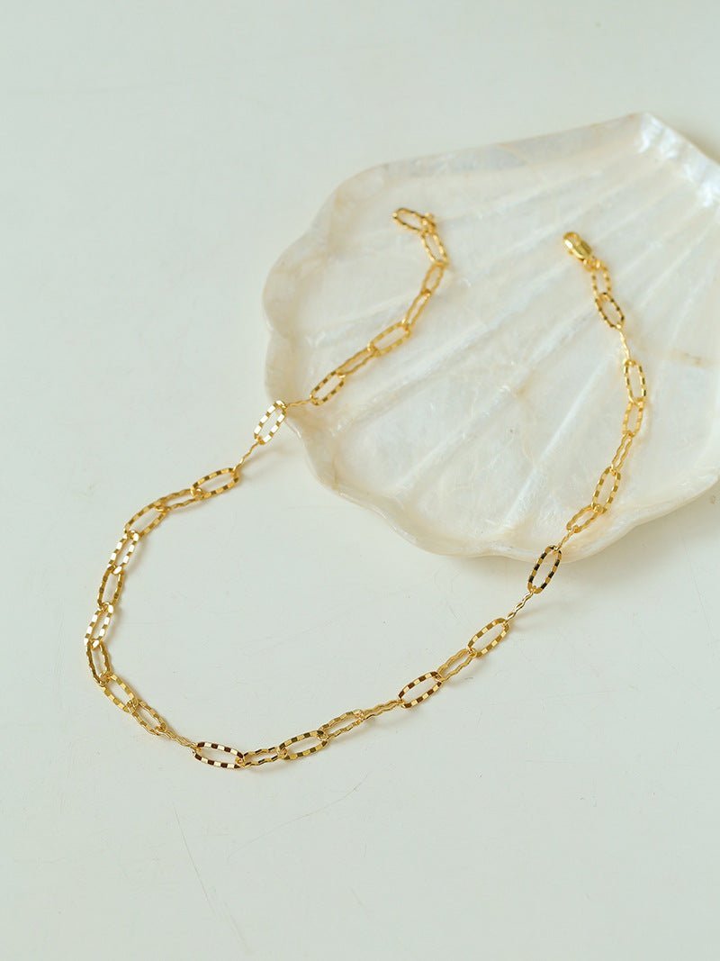 Square Cut Chain Choker Gold Silver Necklace gembea jewelry