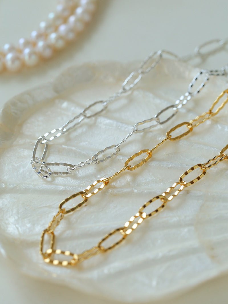 Square Cut Chain Choker Gold Silver Necklace gembea jewelry