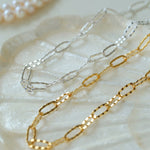 Square Cut Chain Choker Gold Silver Necklace gembea jewelry