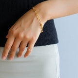 Square Cut Chain Gold Silver Bracelet  gembea jewelry
