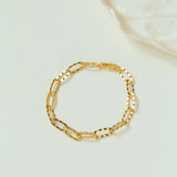 Square Cut Chain Gold Silver Bracelet  gembea jewelry