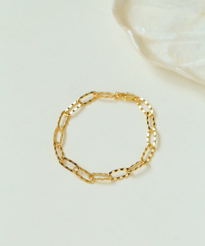 Square Cut Chain Gold Silver Bracelet  gembea jewelry