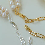 Square Floral Chain Pearl Choker Necklace - Gembea Jewelry