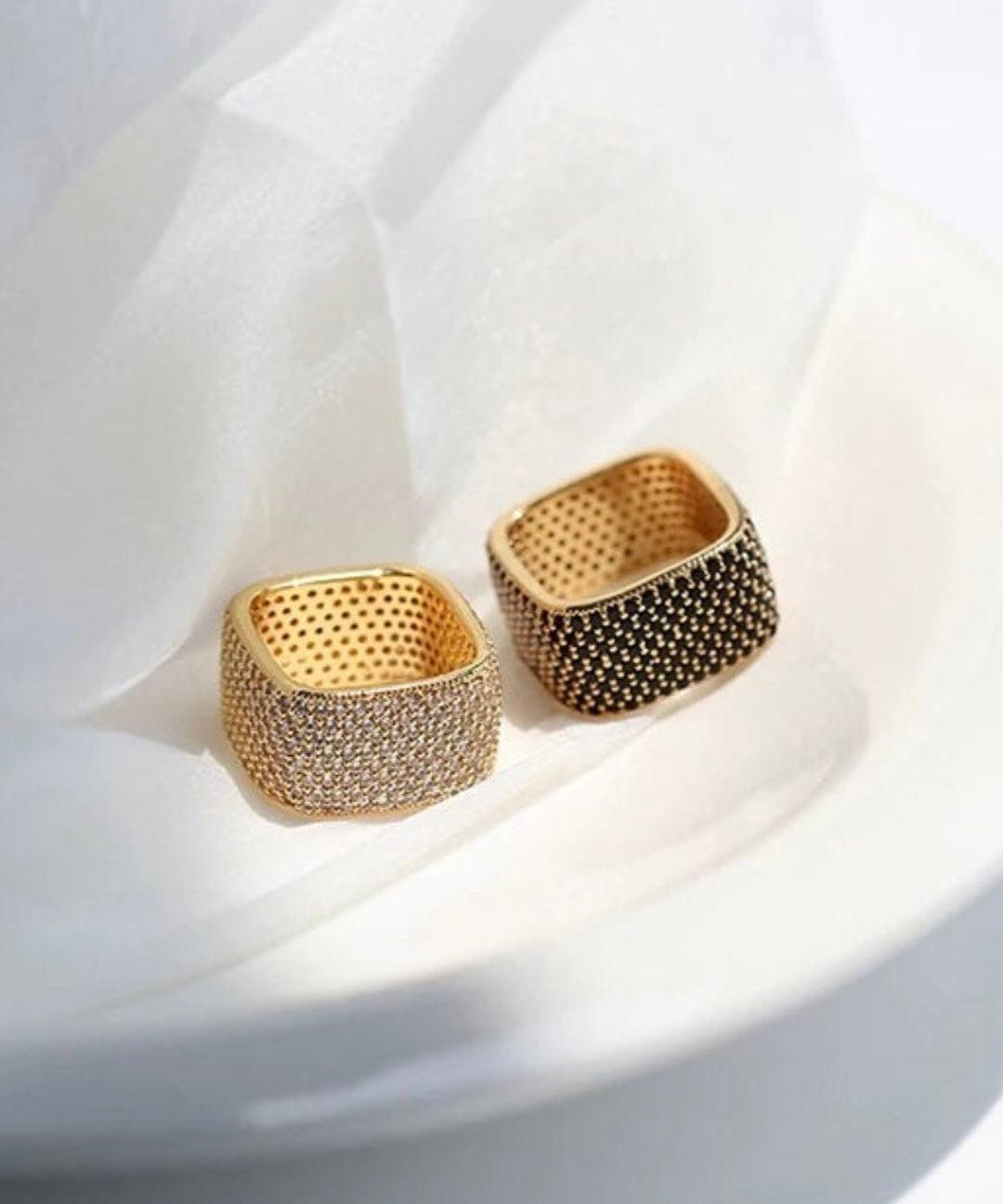 Square Micropaved Zirconia Ring - Gembea Jewelry