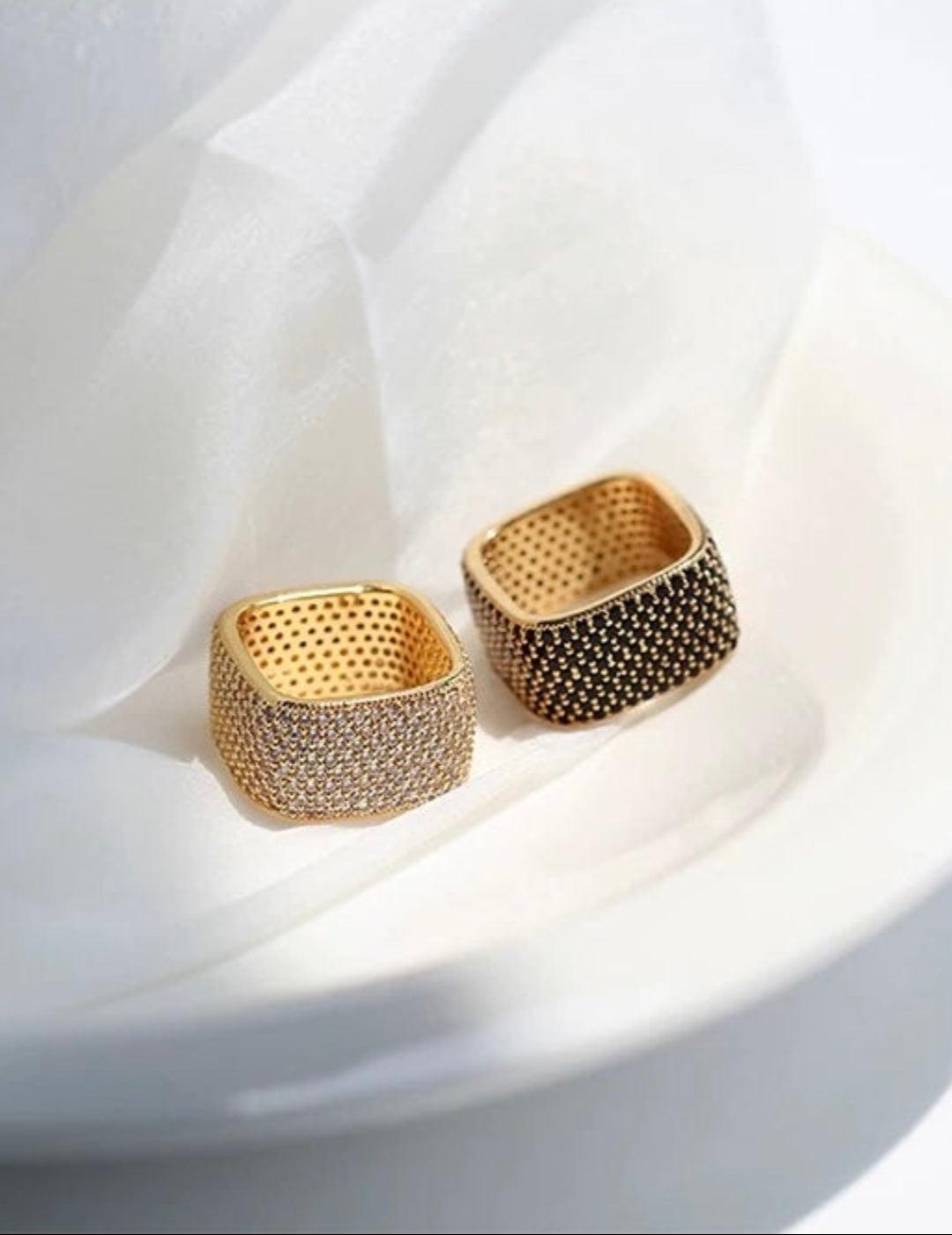 Square Micropaved Zirconia Ring - Gembea Jewelry