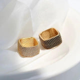 Square Micropaved Zirconia Ring - Gembea Jewelry