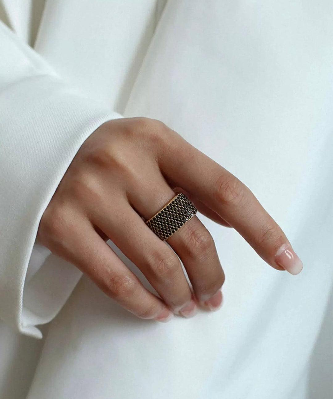Square Micropaved Zirconia Ring - Gembea Jewelry