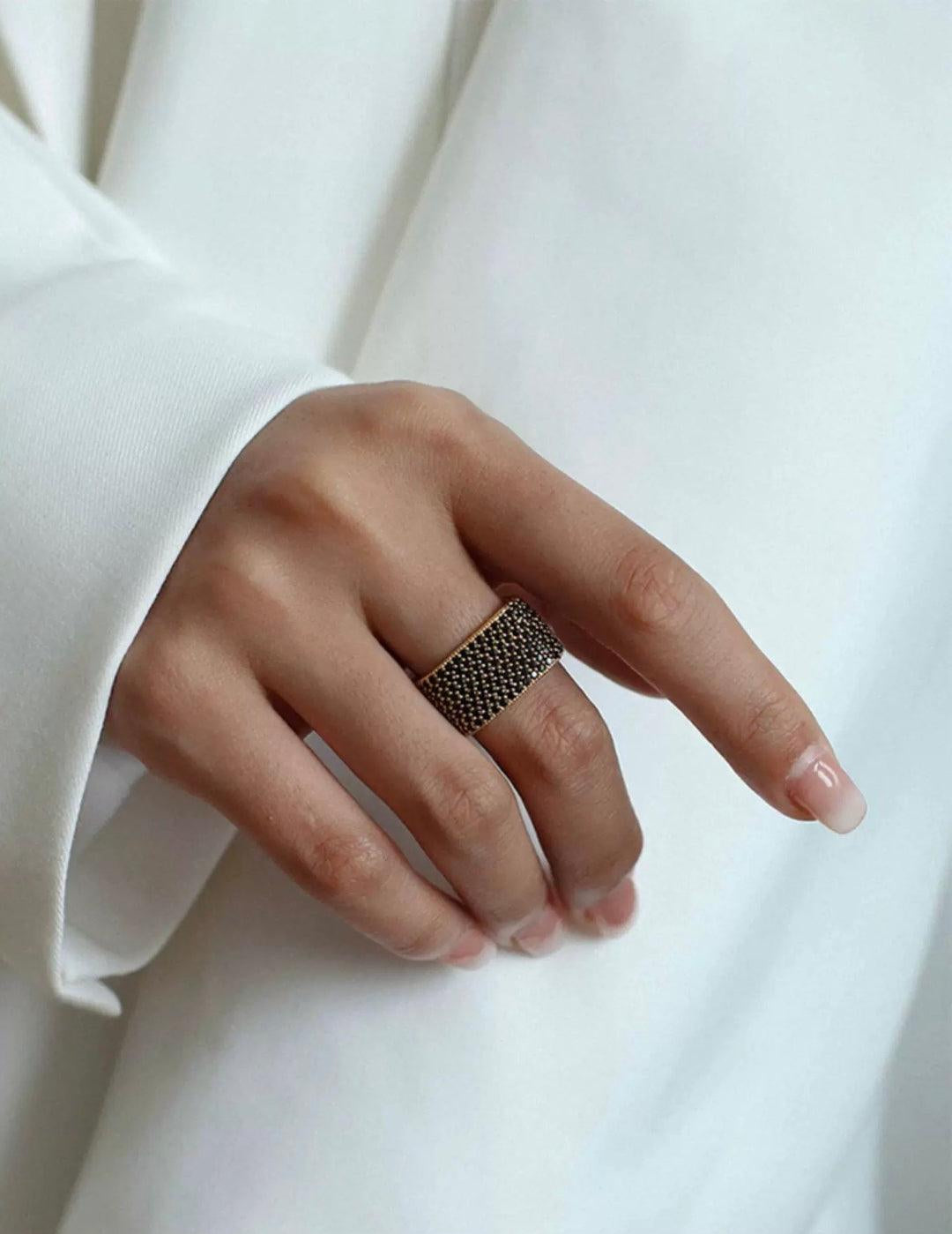 Square Micropaved Zirconia Ring - Gembea Jewelry