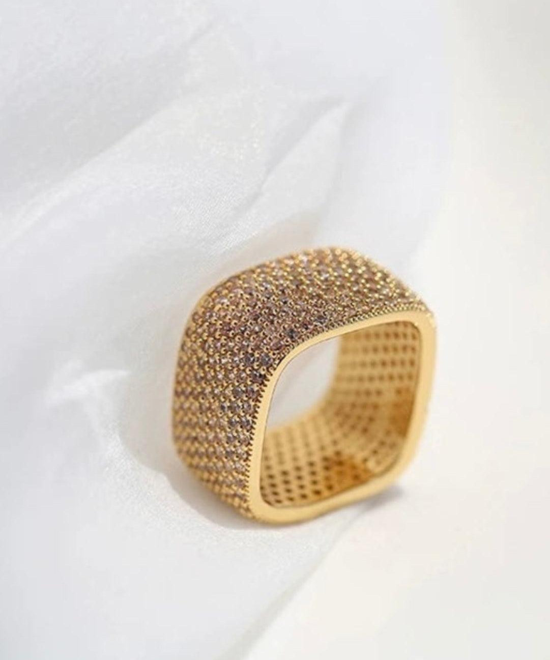 Square Micropaved Zirconia Ring - Gembea Jewelry