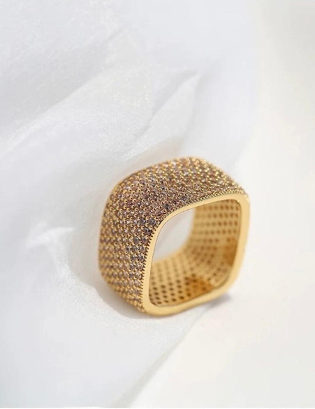 Square Micropaved Zirconia Ring - Gembea Jewelry