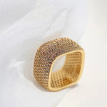Square Micropaved Zirconia Ring - Gembea Jewelry