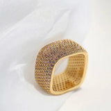 Square Micropaved Zirconia Ring - Gembea Jewelry